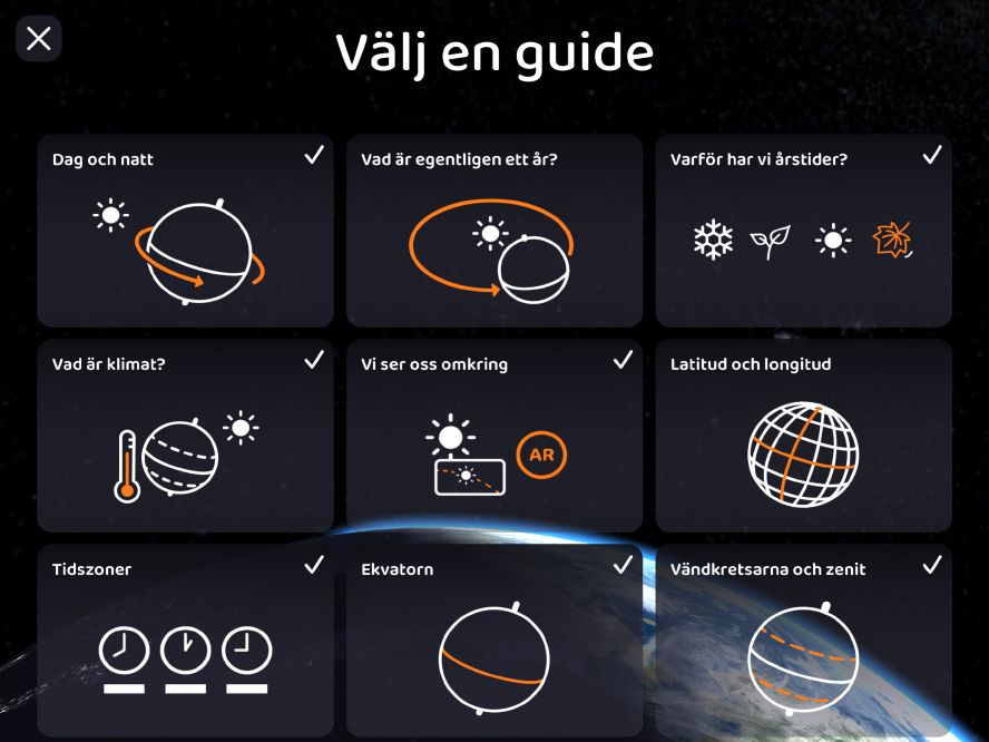 Skärmdump: Massor av interaktiva guider